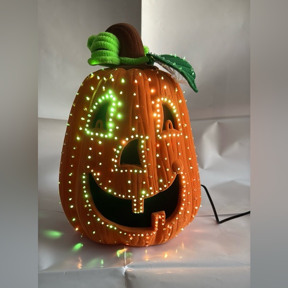 Fiber Optic Avon Glowing Pumpkin Decoration - Tested, Original Box, Vintage 2002 - Picture 8 of 16